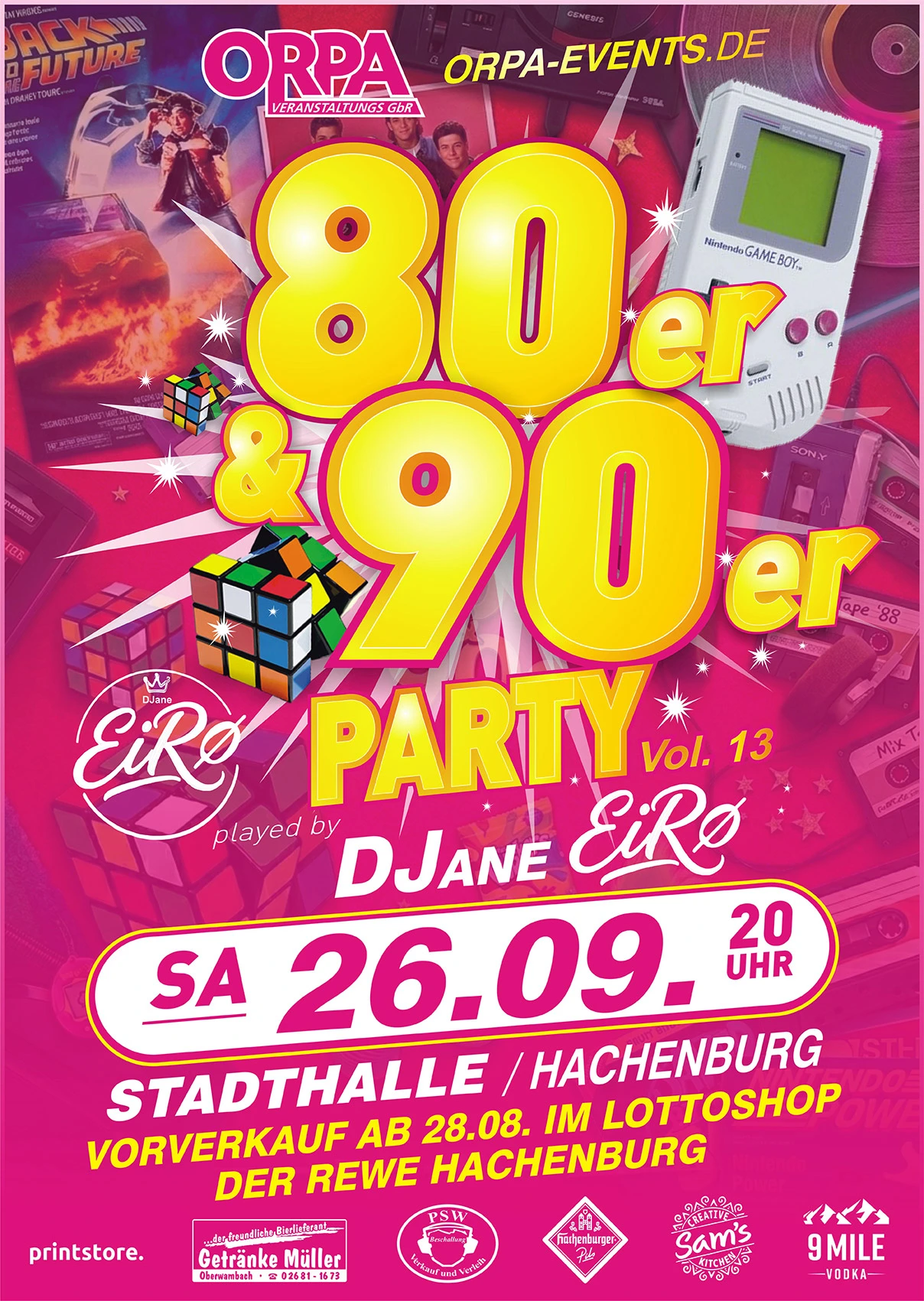 ORPA-Events 80er-90er Party 26.09.2026
